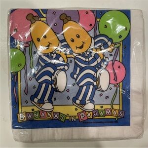BANANAS IN PAJAMAS LUNCH Paper NAPKINS (16) ~ Vintage Birthday Party Supplies
